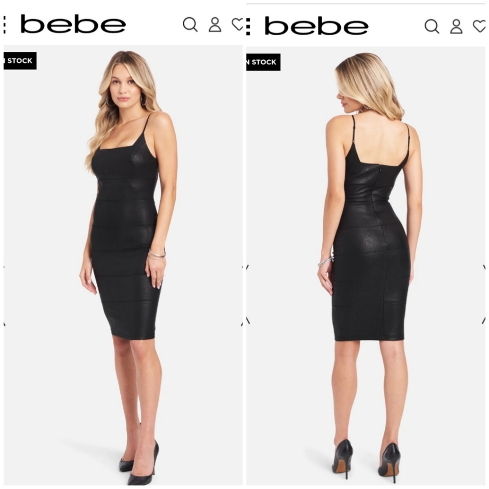 Bebe croco faux leather midi dress